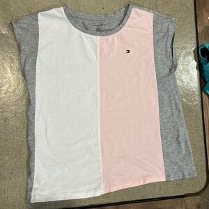 Tommy Hilfiger Kids Tri-Color Tee - Pink, White, Gray